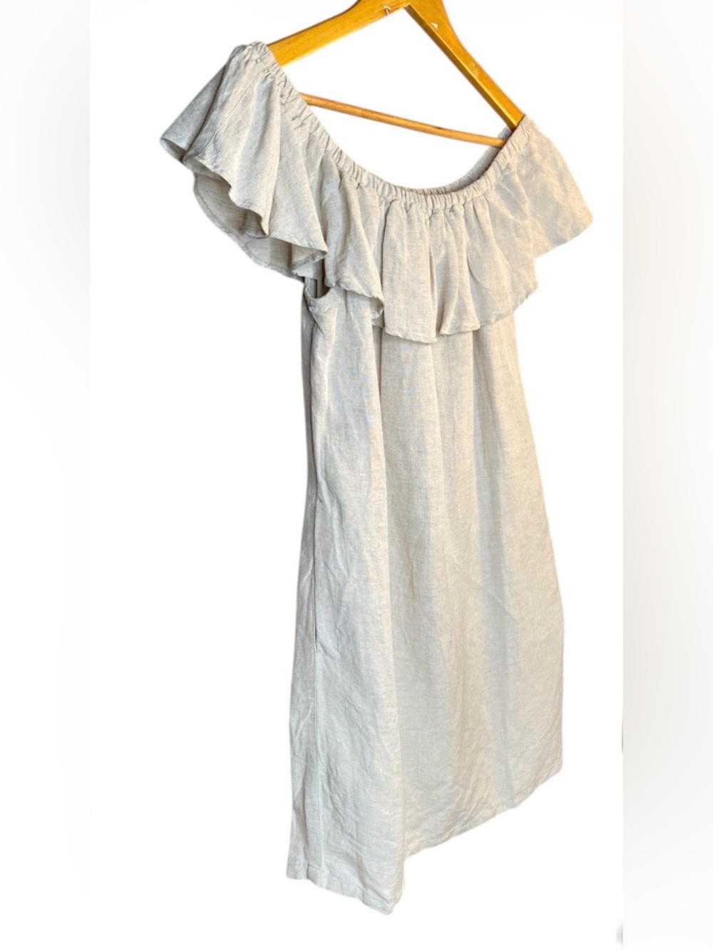 Tommy Bahama One-Shoulder Ruffle Dress in Light Beige - Picture 2 of 5